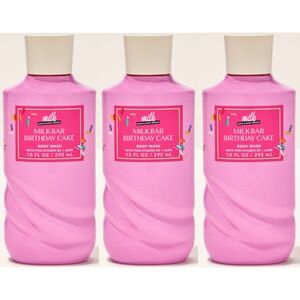 Bath Body Works Milk Bar Birthday Cake Body Wash Set of 3 NEW